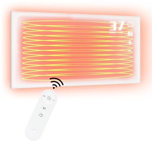 Mursche Riscaldamento Infrarossi Risparmio Energetico - 450W Stufetta Elettrica da Bagno Parete A Pannelli, A Parete, Con Protezione Da Surriscaldamento