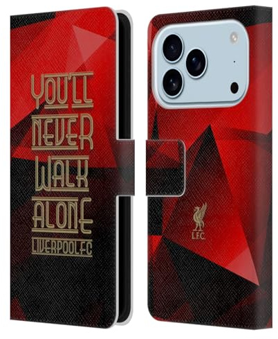 Head Case Designs Offizielle Liverpool Football Club Rot Geo YNWA Liver Bird YNWA Leder-Wallet-Hülle Kompatibel mit Apple iPhone 17 Pro