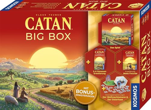 Kosmos Catan - Das Spiel Big Box, Starterset mit Catan - Das Spiel | inklusive Erweiterung für 5-6 Personen und Feiertagserweiterungen, Siedler von Catan, Brettspiel Klassiker