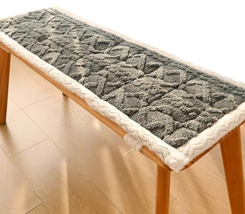 Soft Bench Cushion with Ties for Furniture, Bay, Stools, Piano Cushions - Gray, 35x180cm, Comfortable Upholstered Seat Pad for Home Decor