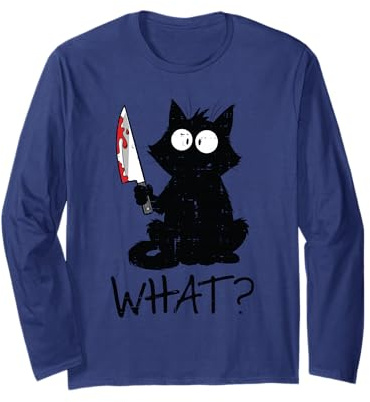 Couteau de Chat Noir Quel Costume d'halloween Amusant pour Femmes, Hommes et Enfants Manche Longue