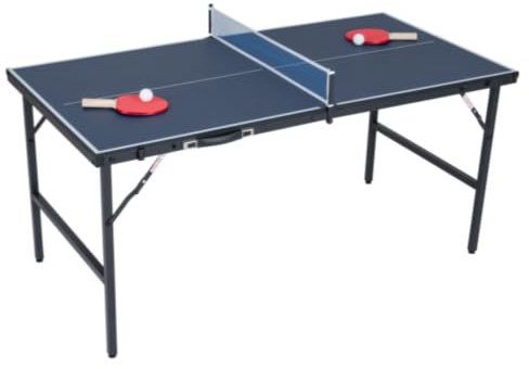 LIFEZEAL Mini Tavolo da Ping Pong in Metallo (Blu)