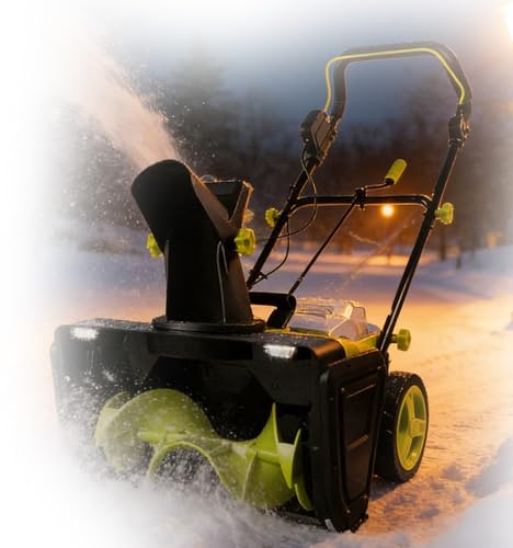 Soplador De Nieve Inalámbrico 40V, Soplador De Nieve Eléctrico Sin Escobillas 20 Pulgadas con Tobogán De Descarga Ajustable 180° & Luces Delanteras LED Dobles, para Entradas, Aceras