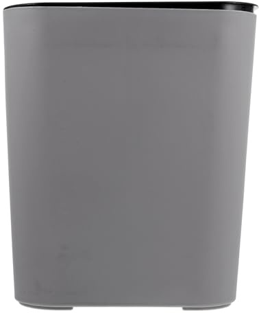 YARNOW Cubo de Basura Doble Tapa 15l Gris para Cocina, Contenedor de Residuos Seco y Húmedo, Bote de Basura de Plástico para Reciclaje y Compostaje Doméstico