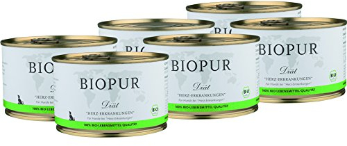 BIOPUR Bio Diät-Hundefutter bei Herz-Erkrankungen für Hunde 6x400g in 100% Bio-Lebensmittelqualität