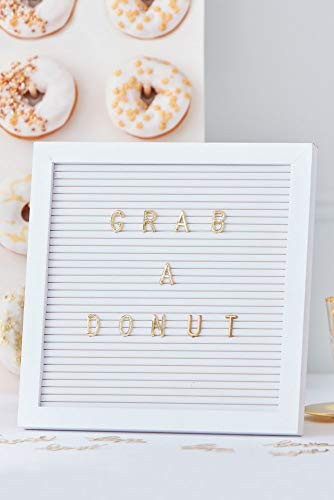 Ginger Ray Weiße Klammertafel mit goldenen Buchstaben für Hochzeiten, Partys, 170 Zeichen
