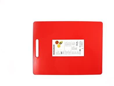 Fackelmann 521603 Schneidebrett in PL 37,5 x 25,5 cm, sortierte Farben: Grün, Rot, Orange, Menge: 1 Stück, Polypropylen