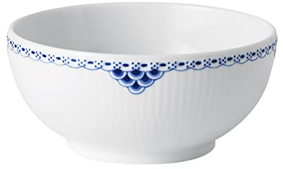 Royal Copenhagen Princess Schale aus Porzellan in der Farbe Weiß-Blau 73cl, Maße: 15cm x 15cm x 7cm, 1028388