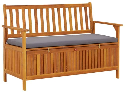Gartenbank mit Stauraum 120 cm Massivholz Akazie