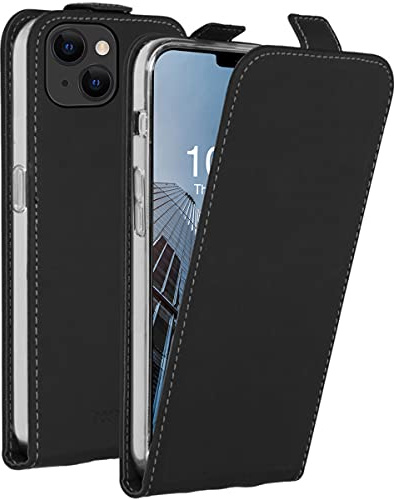 ACCEZZ Flipcase Hülle kompatibel mit iPhone 13– Flip Case Tasche – Handytasche zum Aufklappen in Schwarz [1 Kartenfach, Magnetverschluss, Premium Kunstleder]