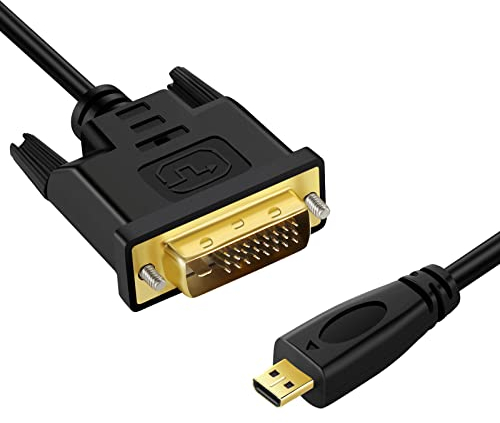 Twozoh Micro HDMI auf DVI Kabel, Micro HDMI 1.4 auf DVI 24+1 Pin Stecker auf Stecker, unterstützt 1080P Full HD (1,8m)