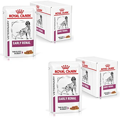 Royal Canin Veterinary Early Renal | Confezione Doppia | 2 x 12 x 100 g | Alimento dietetico completo per cani adulti | Per favorire la funzione renale | Bocconi in salsa