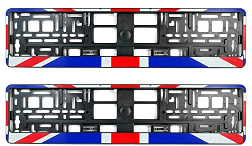 TAPORT UNION JACK E2 Nummernschild-Halterung für Auto (2 Stück) Rahmen