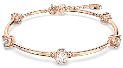 Swarovski Constella bracelet, Round cut, White, Rose gold-tone plated