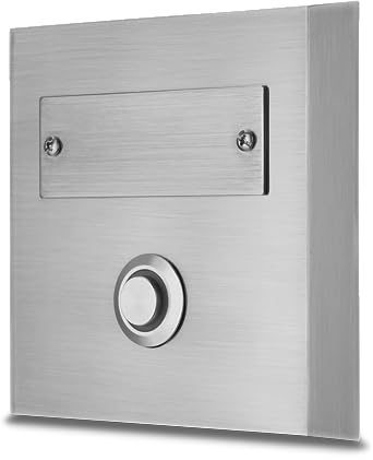 REV Türklingel, Haustür - Klingelplatte, Klingelknopf beleuchtet, max. 12V~, 1,5A, silbern