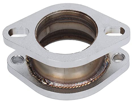 Asixxsix 2 Bolt Exhaust Flange, 2.5in to 3in Mild Steel Universal Exhaust Extension Flange Adapter, Exhaust Pipe Extension Flange for Most Cars