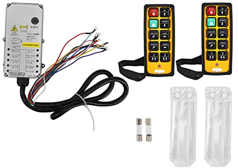 Industrial Remote Controller, YU 8A Industrial Hoist Controller Double Handle Waterproof 10 Key Crane Industrial Remote Control, Hoist Accessories (AC220V)