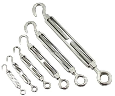 304 Edelstahl M4 M5 M6 M8 M10 M12 Haken & Öse Spannschloss Drahtseil Spannungseinstellung Ketten Rigging 10/4/ 2 Stück (Color : M12 4pcs)