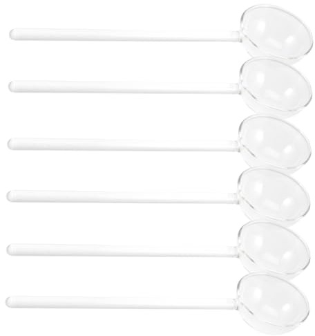 HEMOTON 18 Pcs Cuillère à Expresso Cuillères à Dessert Cuillère En Verre Borosilicaté Cuillère à Confiture De Miel Cuillères à Mélanger En Verre Glace Cuillère à Sucre Un Verre
