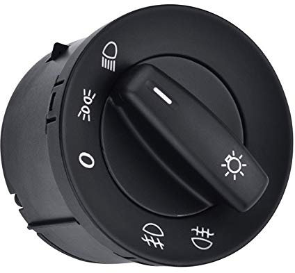 Car Headlight Switch Auto-Auto-Scheinwerferschalter, Nebelscheinwerfer-Schalterknopf, passend for VW Caddy III Touran, passend for Jetta Golf V VI 5 6 Jetta, passend for Passat B6 CC Rabbit, 1K0941431