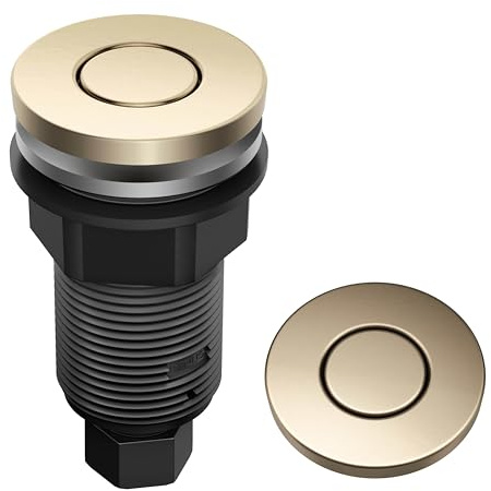 KRAUS Flat-Top Garbage Disposal Air Switch Button in Spot-Free Antique Champagne Bronze, KWDB-20SFACB