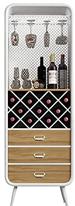 MOOWI Weinschrank Hoher Weinregalschrank mit Aufbewahrungsfach, schmiedeeisernes Weinregal for Esszimmer und Küche Barschrank (Size : Small), Dingzhebo2022