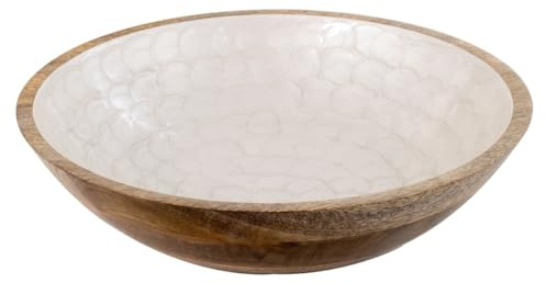 BY SIGRIS ORIGEN Home Decor Cuenco Grande Cajas Y Bandejas | Cuenco Bol Crudo Ovalado - 10x35x35cm