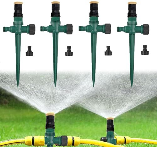 4 pezzi Irrigatore da Giardino,Regolabile a 360 ° Irrigatori da Giardino,irrigatori per prato,Irrigatore Prato,irrigatore da giardino multifunzione,per Giardino, Prato, Piante