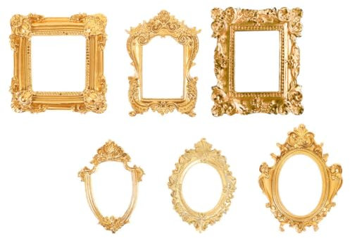 ERINGOGO 6 Miniatur-fotorahmen Aus Kunstharz – Bilderrahmen Im Vintage-stil Für Heimdekoration Und Fotografie-requisiten