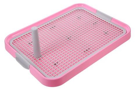 DRESSOOS Stil Haustier-Toilette Für Welpen Kunststoff Hundetöpfchen Mit Halterung Ergonomisch rutschfest Für Drinnen Zur Stubenreinheitstraining Rosa
