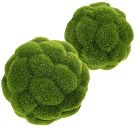 ABOOFAN Decorative Faux Balls Set 10cm and 12cm, Artificial Mossy Spheres for Indoor Wall Hanging and Wedding Party Craft Decor