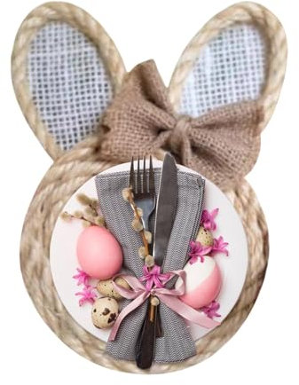Woven Tray Made of Farm Rabbits, Farm Rabbits Serving the Woven Trays, Decorative Salad Plates, Woven Service Trays - Creative Rabbit Decoration for Dinner, Aperitif, Sweets