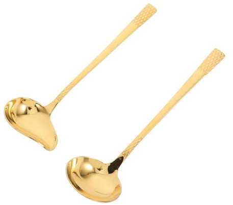 Luxshiny 2pezzi Mestolo Per Salsa in Acciaio Inossidabile Con Beccuccio Per Servire Sughi e Salse Cucchiaio Da Cucina Per Versare Zuppe e Salse Calde