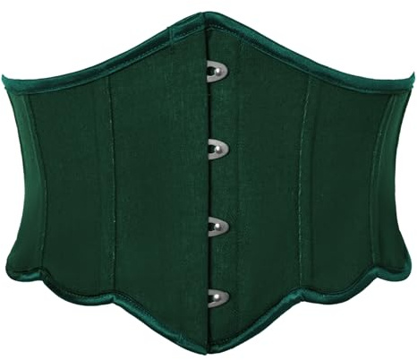 Scarlet Darkness Corset Belt for Women Vintage Renaissance Floral Underbust Corset Green 14