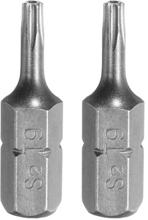 QUARKZMAN 2 Stück T9 Torx Schraubendreherbits 1/4 Sechskantschaft 25mm/1 Länge S2 Stahl Stern 6-Punkt-Kopf Mit Loch Für Schlag Elektrische Schraubendreher Elektrowerkzeuge, Grau