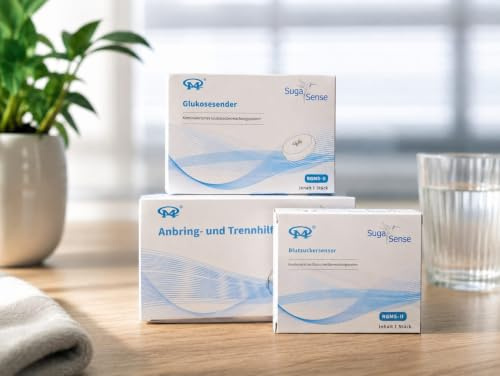 SUGA SENSE STARTER-MONATS-SET | kontinuierlichen Glukoseüberwachung ohne Stechen | Zuckermessgerät Glucose Monitor | Diabetes | Zuckerwerte kontrollieren