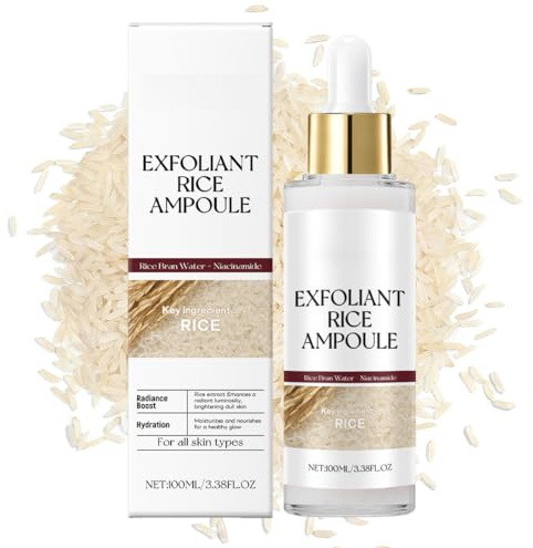 GNHG Exfoliant Au Riz Noir Et Blanc - Ampoule White Rice Pour Le Visage Et Corps - Élimination Des Points Noirs Hydratants Pour Toutes Les Peaux (Blanc)