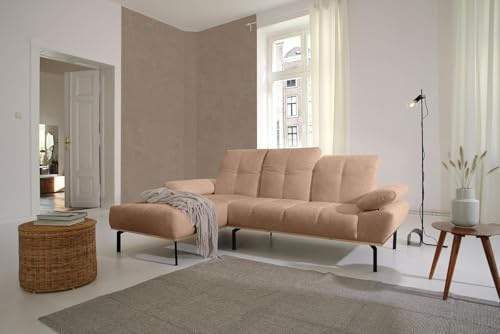 DOMO. Collection Ecksofa Pintado, Couch in L-Form mit Kofstütz- und Armverstellung, Longchair rechts, Sofa, Polsterecke, Polstergarnitur 242 x 170 x 87 cm (BxTxH), rot-braun | Longchair links mit Kopfstütz- & Armverstellung, moderne Polsterecke in L-Form, 242 x 170 x 87 cm (BxTxH)