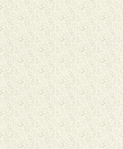 Rasch Tapete Blumen & Blätter Farm Living - Skandinavische Vliestapete Pflanzen in Beige Creme für ein natürliches Wohnambiente - Robust und Abwaschbar - 10,05 m x 0,53 m