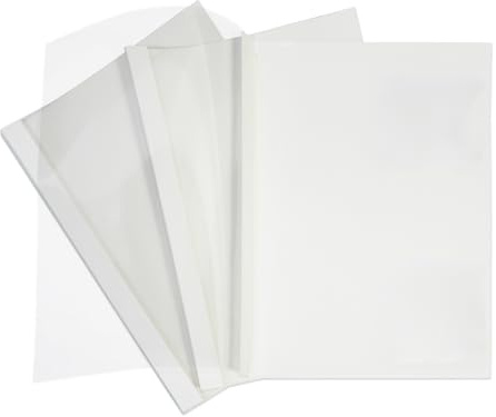 BuroKalos Couvertures de Reliure Thermique, 8 feuilles, 1 mm, A4, Blanc, Paquet de 100