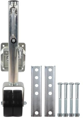 Gearwell Cric de remorque à double roue, capacité de 1 500 lb, élévateur à roulettes pour bateau RV avec hauteur réglable pour remorques