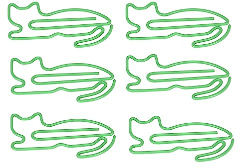 Haofy Büroklammern in Tierform, Rostbeständig, mit Beschichtet, 100 Stück, für Büro, Schule – Niedliches Tier-Lesezeichen für Dokumente, Organisation, DIY-Bastelprojekte (GREEN)