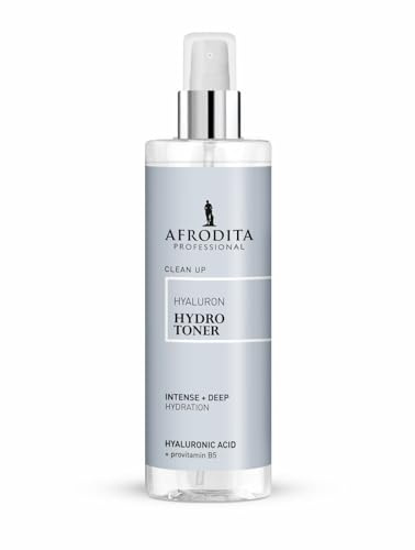 Afrodita Professional Hyaluron Hydro Toner för ansiktet, 190 ml, fuktgivande med hyaluronsyra och provitamin B5, alkoholfri, för torr och känslig hud