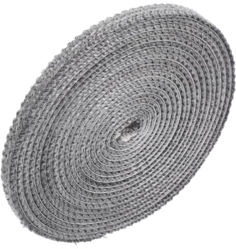WRITWAA Cuerda Adhesiva para Junta de Estufa de Leña de Fibra de Vidrio Negra, Resistente a Altas Temperaturas, para Puertas de Estufa y Chimeneas, Fácil de Cortar y Sellar