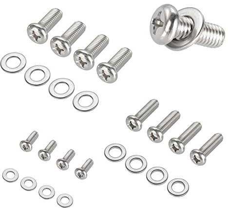 FandWay 24 Pack Universal TV Mounting Hardware Kit,M4 M6 M8 TV Bracket Screws,304 Stainless Steel Vesa Screws,PC Bracket Bolts Fixing Set,Monitor Wall Mount Screw with Washers For Samsung LG.