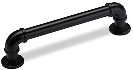 SOTECH 10 x Möbelgriffe TUBEOS BA 128 mm schwarz | Schrankgriffe Türgriffe Schubkastengriffe
