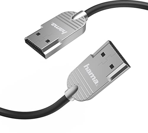 Hama HDMI Kabel 1 m lang Ultra HD 4K (High Speed HDMI Cable HDR, HEC, ARC, Monitorkabel mit Metallstecker im Slim Design, Verbindung von PC/Notebook mit Monitor, TV, Beamer, PlayStation, Xbox)