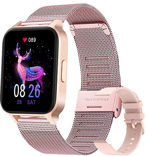 MYSHUN Smartwatch Damen,Fitness Tracker IP68 Wasserdicht Smart Watch mit Aktivitätstracker Schlafmonitor,Sportuhr Fitnessuhr Pulsuhren Schrittzähler Uhr für iOS Android Handy