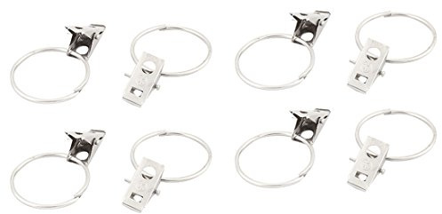 Ruilogod Metal Clothes Curtain Fix Hanging Clip Ring Clamps 8pcs Silver Tone (id: 0de 114 1c1 e49 935