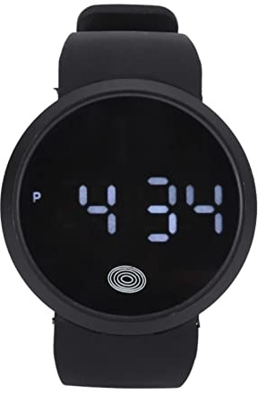 Reloj Deportivo Digital para Hombre, Pantalla Táctil Redonda LED, Reloj Electrónico Digital Resistente Al Agua para Deportes Casuales, Moda Simple para Hombres Y Mujeres, Relojes para Parejas(Negro)